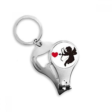 Imagem de Cupido anjo amor coração padrão alicate anel chaveiro abridor de garrafa cortador