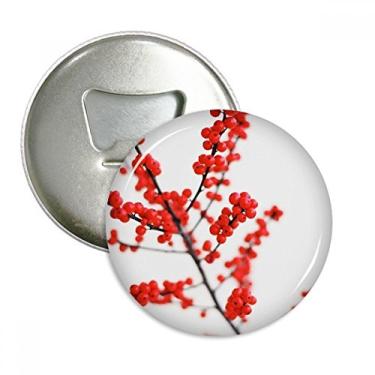 Imagem de Abridor de garrafas com imagem de ramo vermelho temperado, ímã de geladeira, emblema multifuncional
