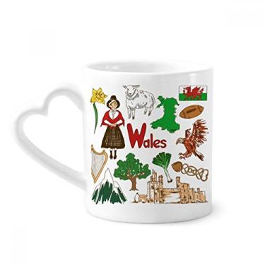 Imagem de Wales Landscap Caneca Bandeira Nacional do Reino Unido Café Cerâmica Copos Copo de Coração de Vidro