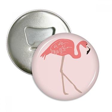 Imagem de Imã de geladeira com estampa de flamingo, abridor de garrafas rosa, emblema multifuncional