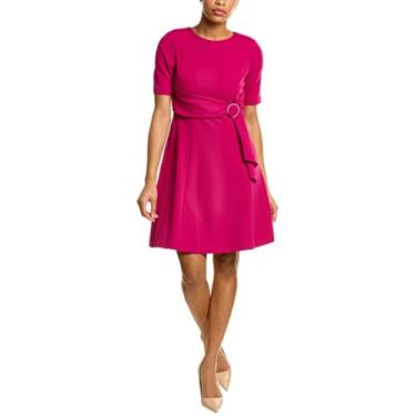Imagem de Adrianna Papell Vestido feminino rodado com laço frontal, Magenta brilhante, 48