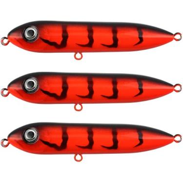 Imagem de Isca flutuante de linha de chocalho de peixe-gato para pesca de gato, estilo dragão demônio para pesca de santee Rig, 10 cm (pacote com 3, tigre demônio)