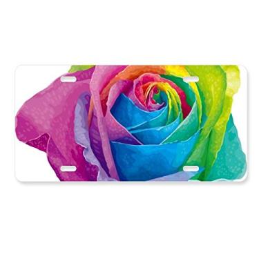 Imagem de DIYthinker Rainbow Gay Flor LGBT Placa de licença Decoração de aço inoxidável