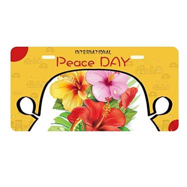 Imagem de DIYthinker Buquê de flores Borboleta Melhor Desejo, placa de carro decoração Dia da Paz