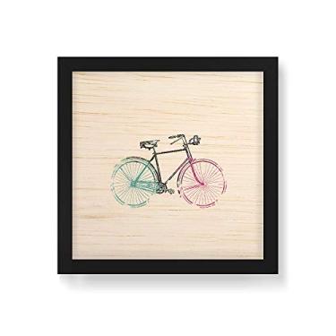 Imagem de Arte Maníacos Quadro Decorativo em Madeira Bike Fundo Branco - 30x30cm (Moldura caixa em laca preta)