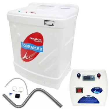 Imagem de Gerador de Vapor Inox para Sauna 12,0Kw 220V Trifásico c/ Quadro Digital e Kit Acessórios SODRAMAR