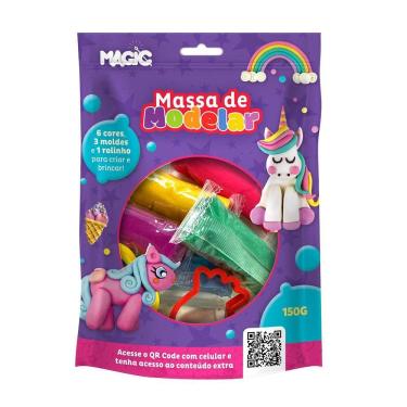 Imagem de Kit Massa de Modelar EVA Magic Kids Unicórnio 6 Cores