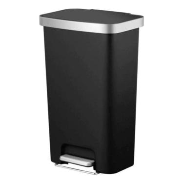 Imagem de Lixeira Black Dupla (25l+25l) Com Rodas E Pedal 44x32x65cm 