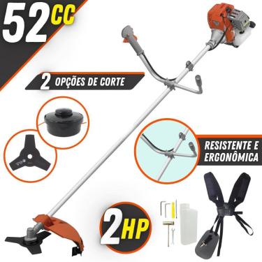 Imagem de Roçadeira Aparador de Grama Á Gasolina Tekna RL520AC-G2 Motor 2T 52cc 2HP Modelo Comple...