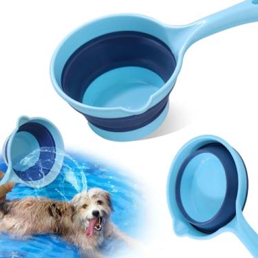 Imagem de Vodolo Copo de enxágue de banho para cães, acessórios portáteis dobráveis para banheiras para cães, artigos de piscina para cães, ferramentas de lavagem de cães, acessório de chuveiro de cachorro