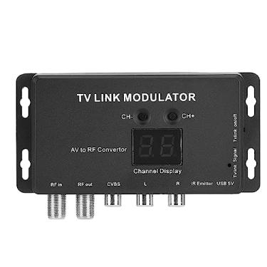 Imagem de Modulador infravermelho, modulador de ligação de TV UHF TM70 AV para RF conversor adaptador extensor IR com visor de canal, cabo USB, cabo de recepção de sinal