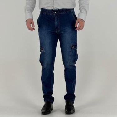 Imagem de Calça Young Style Jeans Jogger Cargo Masculina-Masculino