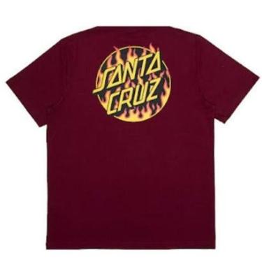 Imagem de Camiseta Thrasher x Santa Cruz Flame Dot Vinho-Masculino
