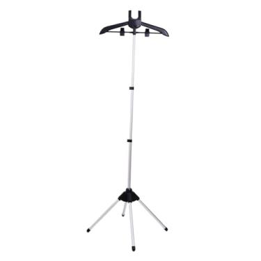 Imagem de Ioensy Cabide de roupas para engomar a vapor, dobrável, rack de secagem de roupas, poste de vapor, fácil de armazenar, suporte para máquina de passar roupa, PRETO