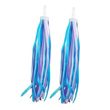 Imagem de Colaxi Crianças fitas de bicicleta borla fitas novidade 8 polegada comprimento criança guiador streamers para triciclo equitação monociclos, Azul Branco Roxo