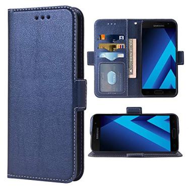 Imagem de Compatível com Samsung Galaxy A5 2017 Folio Flip Wallet Case, slots para cartão de crédito de couro PU, proteção de corpo inteiro, suporte resistente, capa protetora para celular para Glaxay A 5