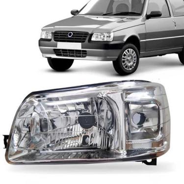 Imagem de Farol Fiat Uno Mille Fire Economy Fiorino Cromado 2004/2012 - LIGHTWAY