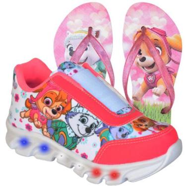 Imagem de Tenis Feminino De Led Infantil  Patrulha Canina Meninas Casual + Chine