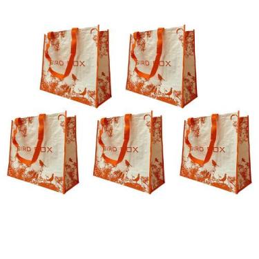 Imagem de Bolsa Ecobag Kit 5 Uni Sacola De Ombro Reutilizavel Mercado Compras Fe