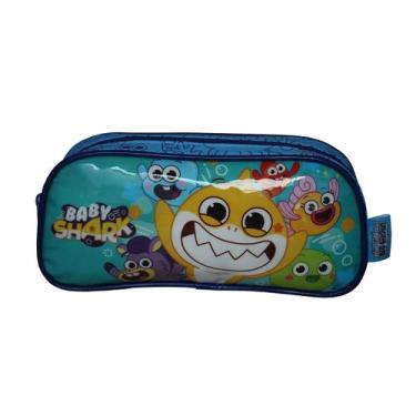 Imagem de Estojo Escolar Infantil Baby Shark Pink Fong Amarelo - luxcel