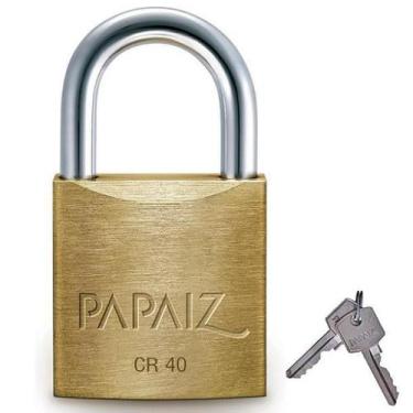 Imagem de Cadeado Latão Maciço 40Mm Com 2 Chaves Cr-40 Papaiz, 40mm
