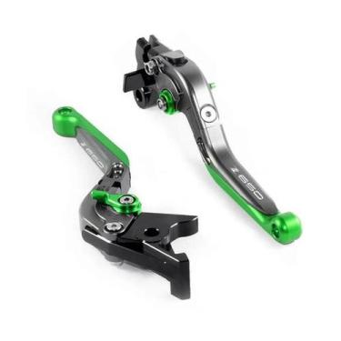 Imagem de Par Manete Esportivo Extensível Titanium Verde Moto Z650 - Especiais P