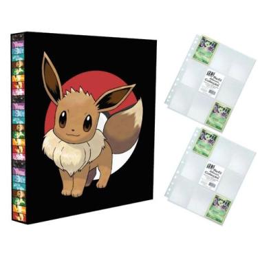 Imagem de Álbum Pasta Fichário Pokemon com 20 Folhas YES 9 Bolsos Eevee Capa Dur