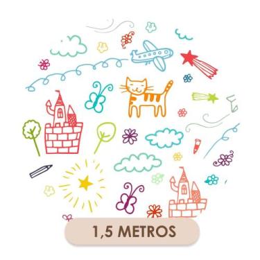 Imagem de Papel De Parede Vinílico Desenhos Coloridos Infantil 1.5m - DELIQUADRO