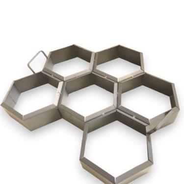 Imagem de Forma de Aço Fabricar Bloquete Sextavado 20x8cm Desenforma no Local Im