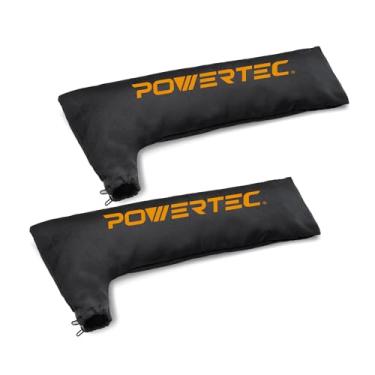 Imagem de POWERTEC Bolsa coletora de poeira para serra de mesa para serras de mesa de 25,4 cm, serra de esquadria, serve para porta de poeira nominal de 6,35 cm, se expande para 6,8 cm, gancho e laço, fecho de