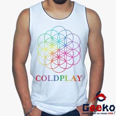 Imagem de Regata Coldplay 100% Algodão Rock Alternativo Geeko, Branco, G
