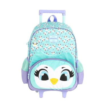 Imagem de Mochila de Rodinhas Sem Alça Luxcel Up4You Coruja Verde