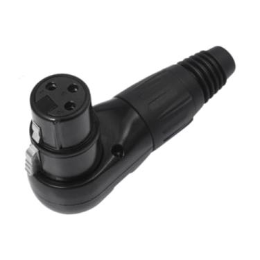 Imagem de Amagogo Conector de cabo xlr de ângulo reto, conector xlr de 3 pinos, 3 pinos xlr, plugue de áudio de alto-falante multidirecional, plugue de conector de, Fêmea