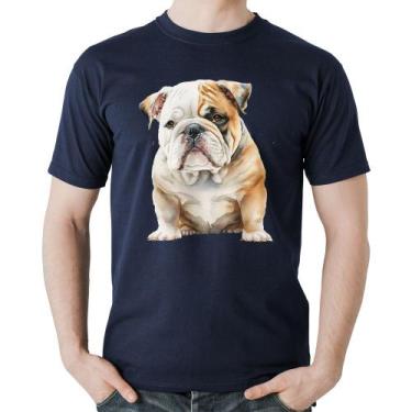 Imagem de Camiseta Algodão Bulldog-Inglês - Foca na Moda, Marinho, GG