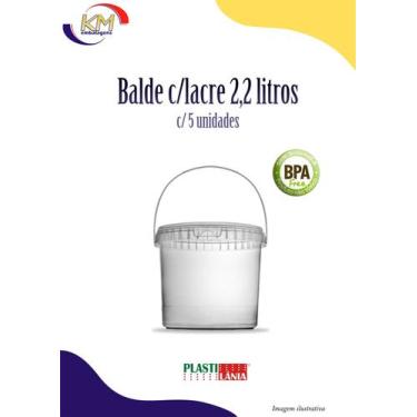 Imagem de Balde c/lacre 2,2 ml c/5 unidades - Plastilania - conservas, doces, se
