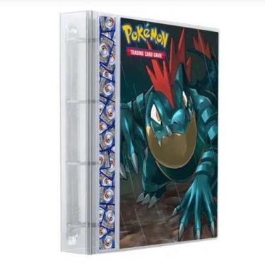 Imagem de Pasta Fichário Álbum Cristal Cartas Cards Pokémon Feraligatr com 10 Fo