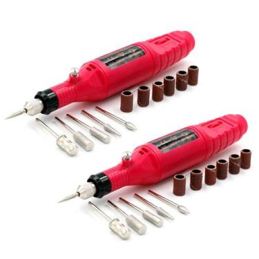 Imagem de Kit 2 Lixadeiras Motor Elétrica Bivolt Alongamento de Unhas - Arte Sed