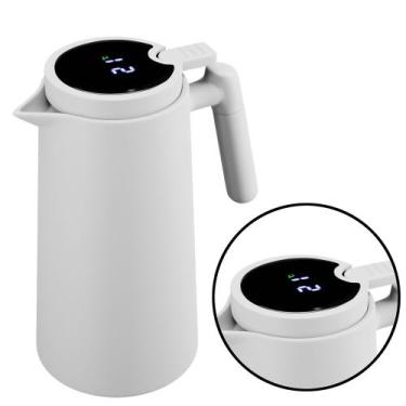 Imagem de Garrafa Térmica New Termômetro Led Digital 1 Litro Branca - LYOR