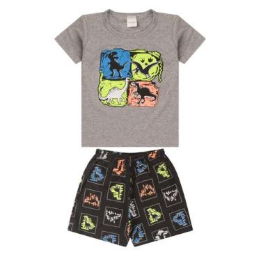 Imagem de Pijama Infantil Menino Verão em Meia Malha Estampado - Analê, Mescla, 