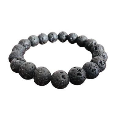 Imagem de Pulseira Masculina Lava Vulcânica Esferas 10mm - Proteção - EQUILIBRIO