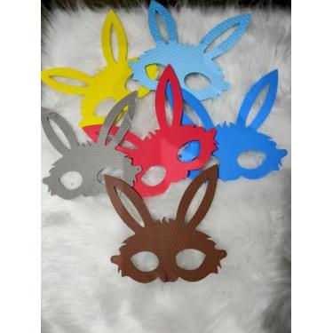 Imagem de Máscara EVA 40 UNIDADES Coelho páscoa festas infantil com elástico - M