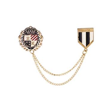 Imagem de Broche de lapela com emblema de Knightthood com corrente para pendurar e crachá de rei para homens