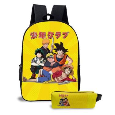 Imagem de Kit Mochila  E Estojo Escolar Infantil Unissex Menino e Menina Tema An