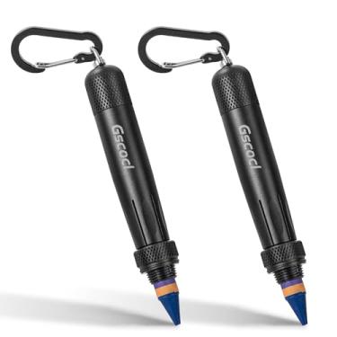 Imagem de Gscocl Suporte de giz de cera de madeira para giz de cera redondos ou hexagonais de 1,27 cm, varões de ferro. Carpinteiro industrial resistente, suporte de giz de cera de alumínio de construção