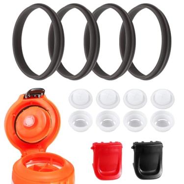 Imagem de 10 peças de substituição de tampa de garrafa compatível com garrafa de água Gatorade, válvulas de distribuição, junta de substituição, válvula de silicone e inserção de plástico e vedação de garrafa e
