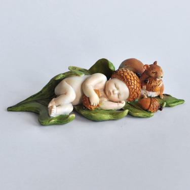 Imagem de Top Collection Miniatura de jardim de fadas e terrário dormindo bolota com estátua de esquilo