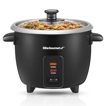 Imagem de Elite Gourmet ERC003B - Arroceira elétrica com manutenção automática para sopas, guisados, feijão, cereais quentes, 6 chávenas cozidas (3 chávenas sem cozinhar), cor preta