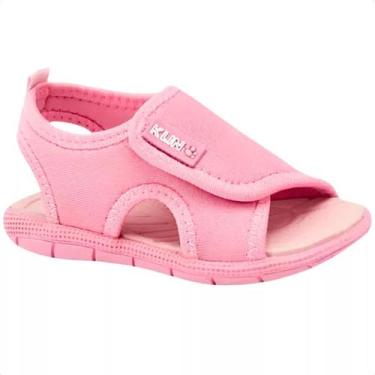 Imagem de Papete Sandália Infantil Klin Tic Tac Tira Autocolante Rosa, Rosa, 26