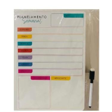 Imagem de Imã Lousa Magnética Planner Quadro Porta Recados para Geladeira (Mod 5)