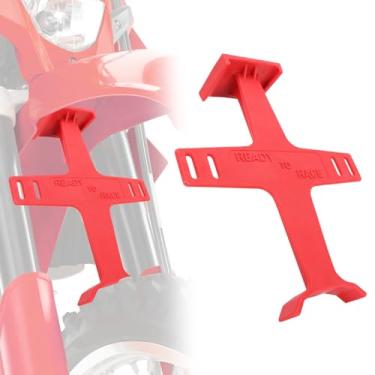 Imagem de Suporte de suspensão universal para garfo de motocicleta ferramenta de transporte selo de amarrar para proteção de plástico para motocross de bicicleta de sujeira acessórios vermelho